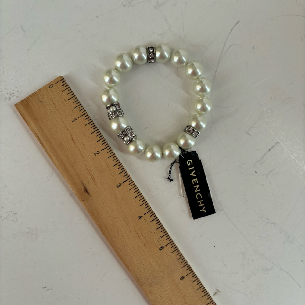 Vintage stretch Givenchy pearl and crystal bracelet